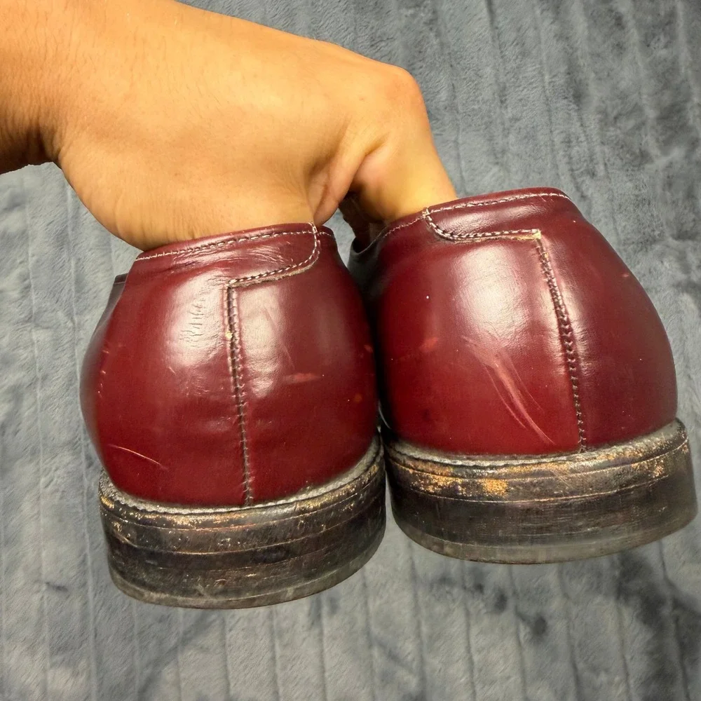 Allen Edmonds Park Avenue Burgundy Leather Cap Toe Oxford Shoes Mens 11 EE 5675
